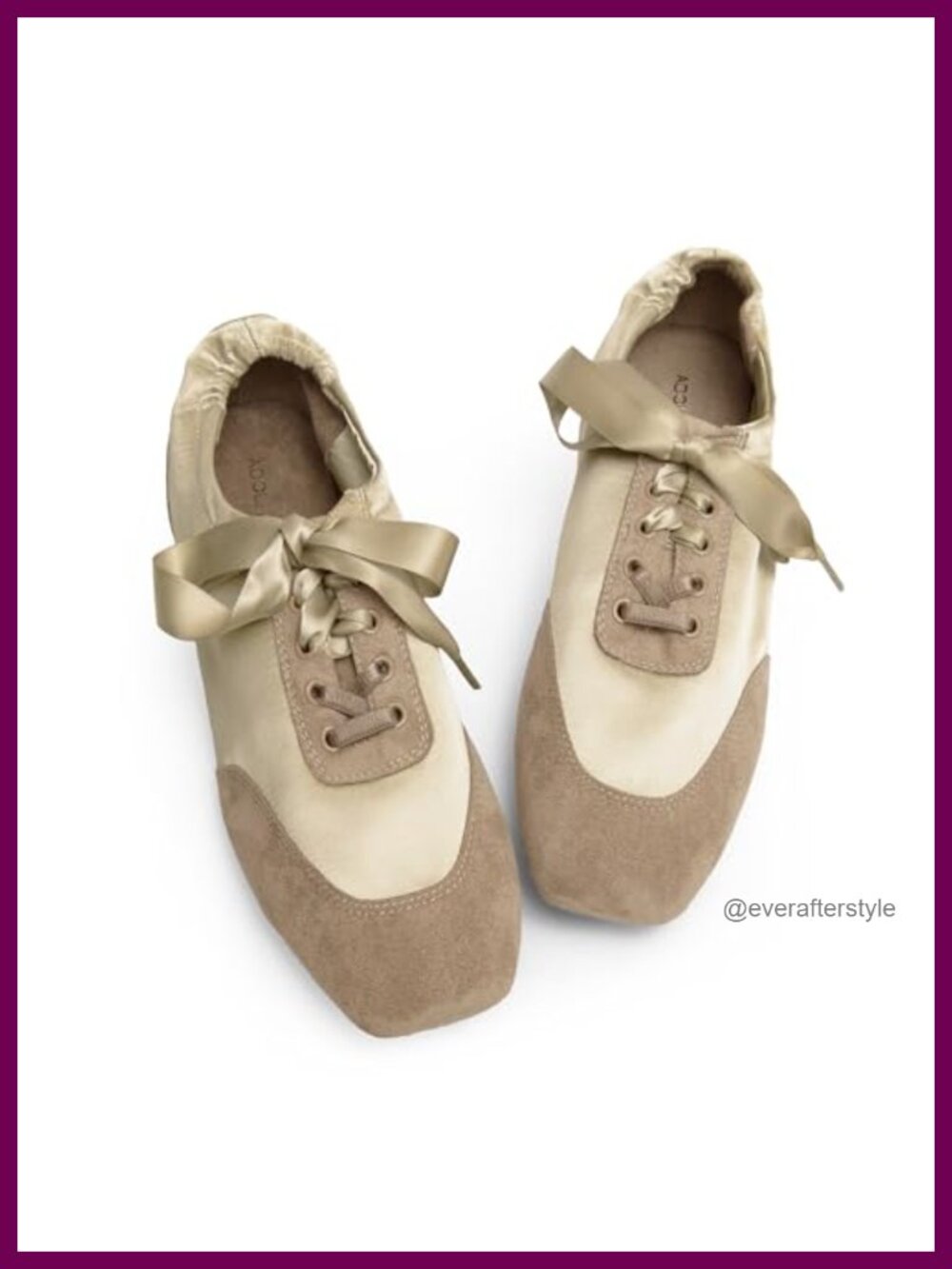 Square Toe Ballet Inspired Sneakers Faux Suede Lace Up Comfortable Lightweight